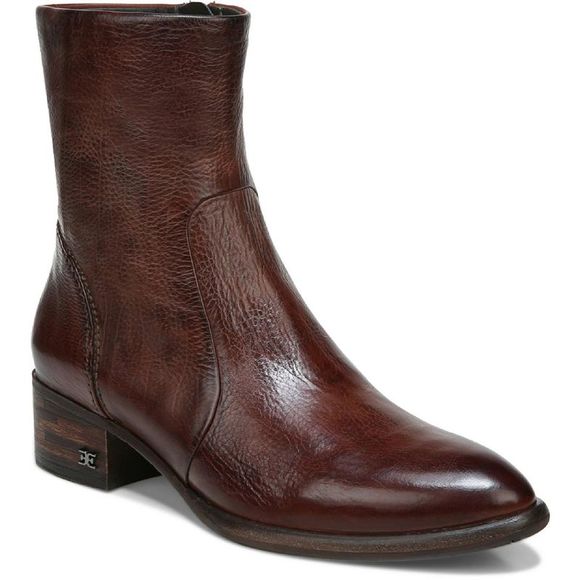 Sam Edelman Shoes - Sam Edelman Womens Hilary Brown Leather Pull On Ankle Boots Shoes Used